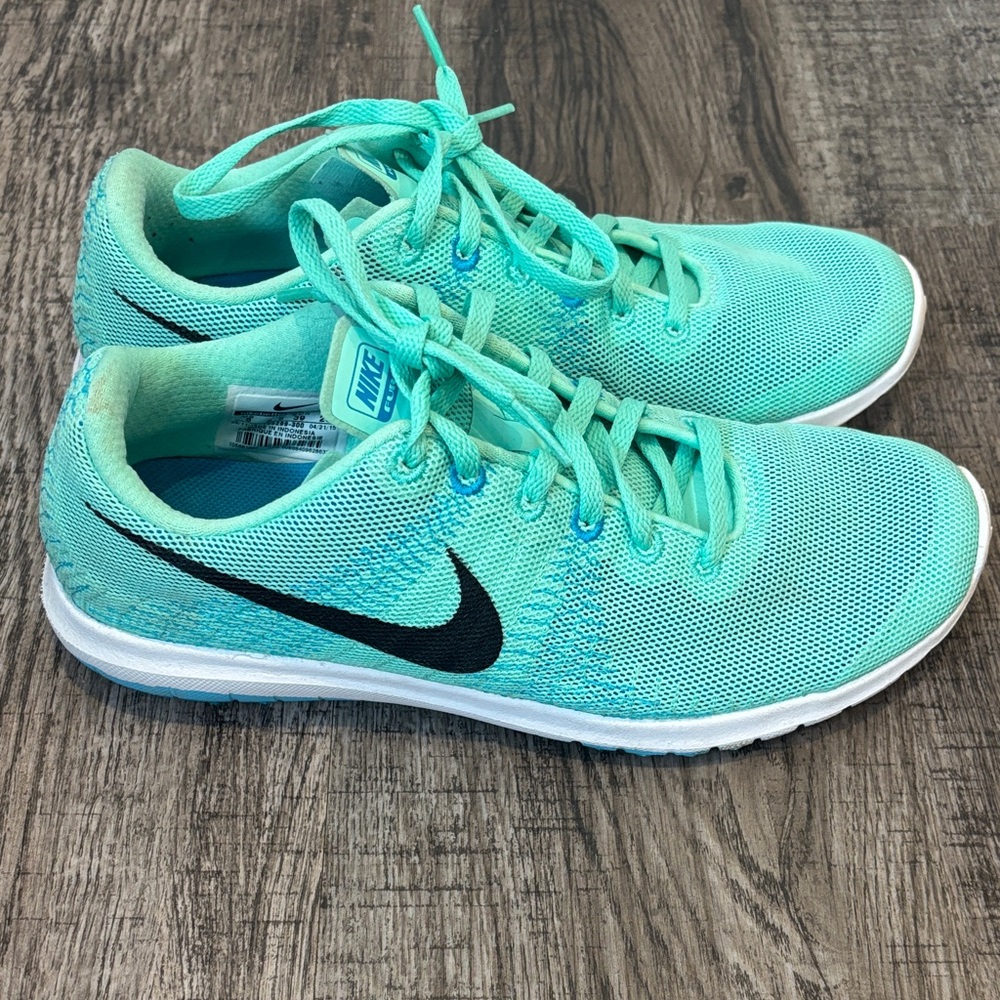 Nike Women's Athletic Sneakers - Aqua with Black Swoosh